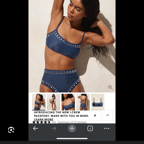 J. Crew Other - J Crew High-Waist bottom Hallie deep ultramarine embellished NWT size 2XL